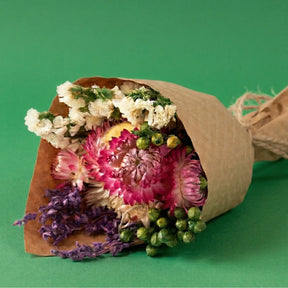 Strawflower & Larkspur Dried Flower Bouquet Bundle