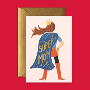 Super Mom Greeting Card A2 - Blank - Made in the Usa - Mom