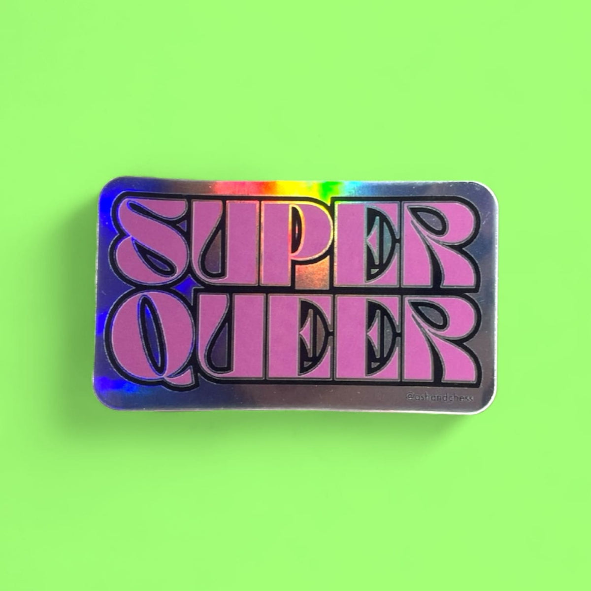 Super Queer Holographic Pride Sticker Decorative Sticker