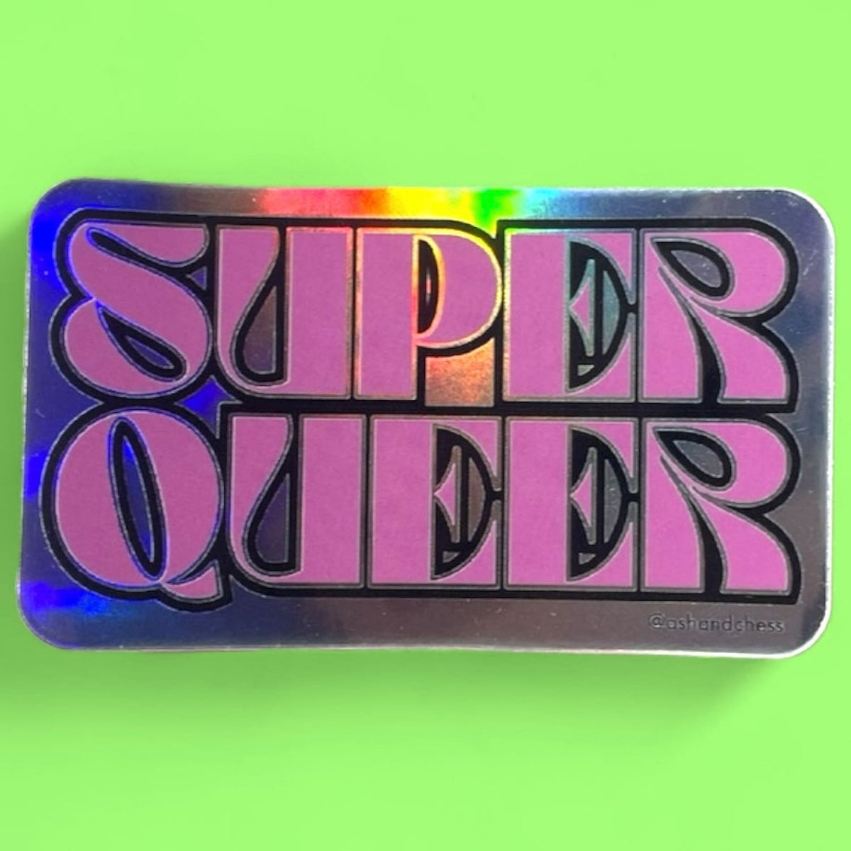 Super Queer Holographic Pride Sticker Decorative Sticker