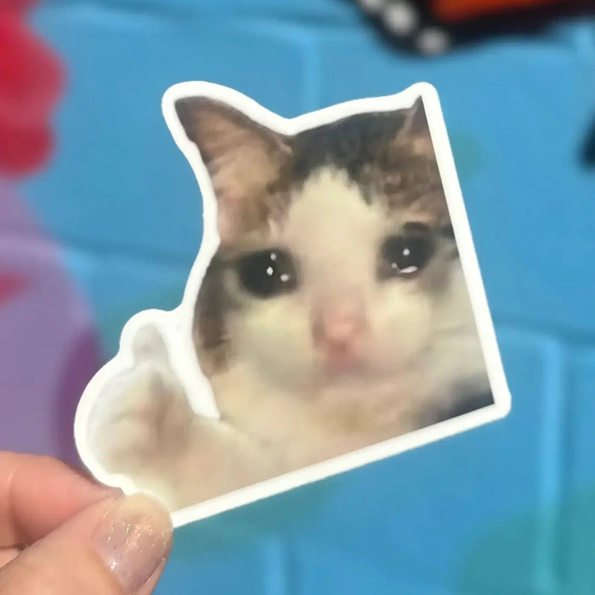 Thumbs Up Cat Sticker Meme Vinyl | Friends Nyc Brooklyn Ny