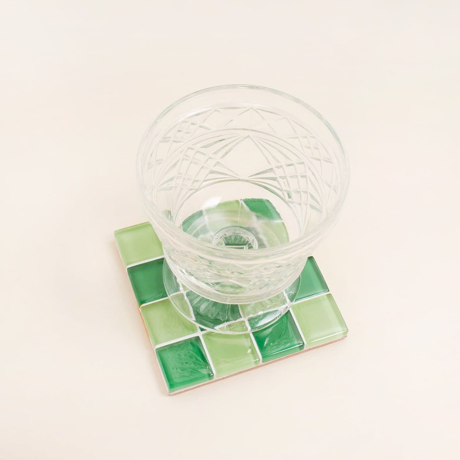 Glass Tile Coaster Aapi Owned - Eco Friendly - Handmade -