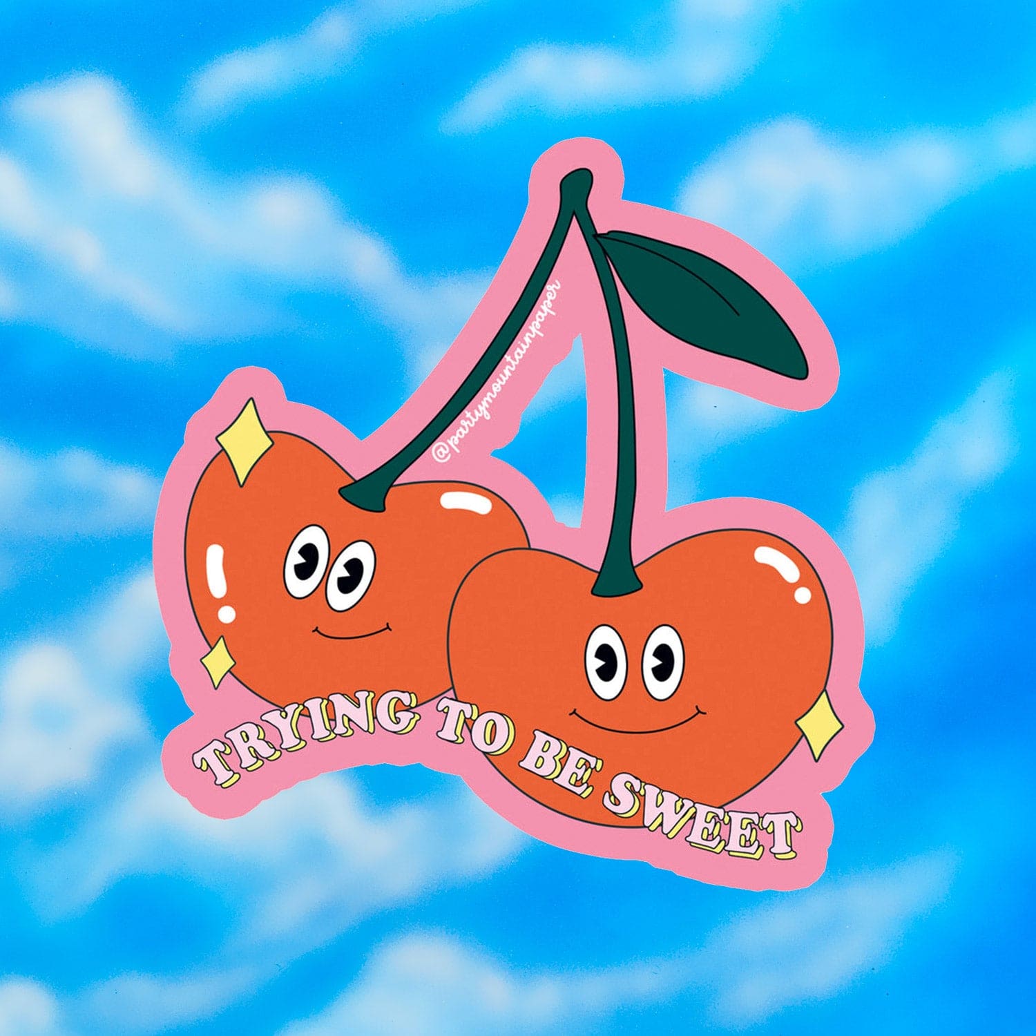 Trying to be Sweet Cherry Sticker Cute - Groupbycolor - 