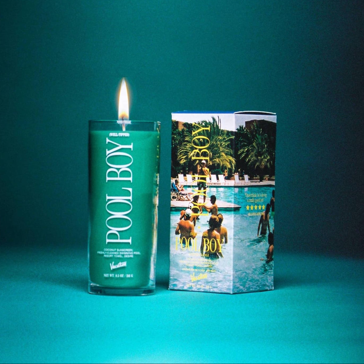 Well-tipped Pool Boy Pillar Candle Candle - Vacation
