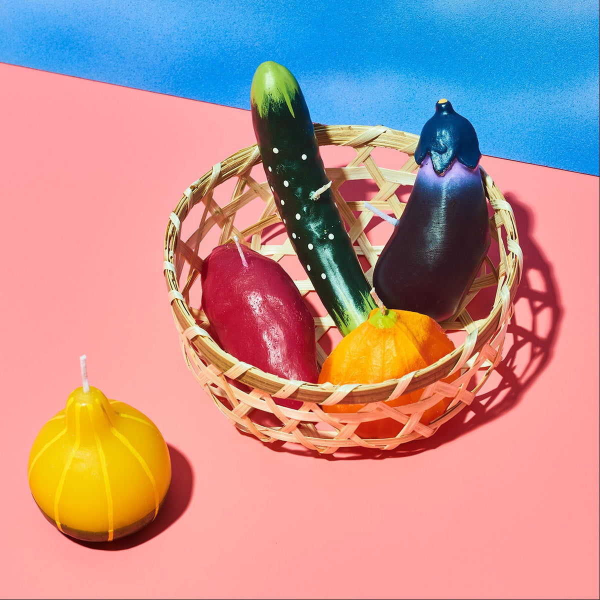 Vegetables in Basket Candle Set | Japanese Novelty Candles