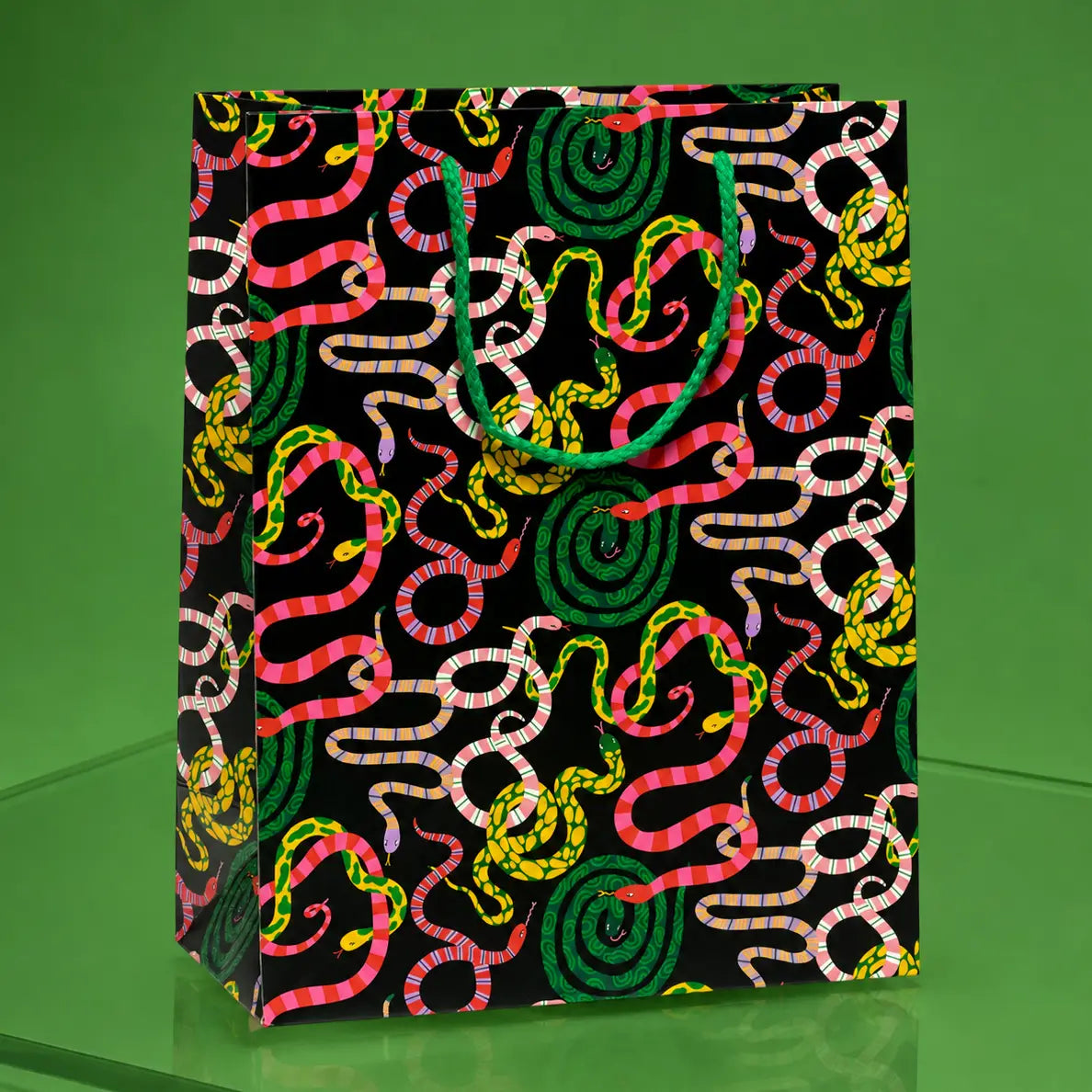 Vibrant Snakes Gift Bag Large 12.75’’ Medium - Red Cap