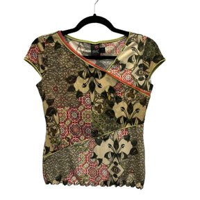 Vintage Asian Inspired Floral Mosaic Shirt Earthday -