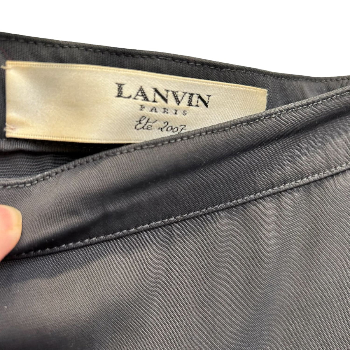 Vintage Lanvin Rouched Black Mini Skirt Earthday - Vintage -