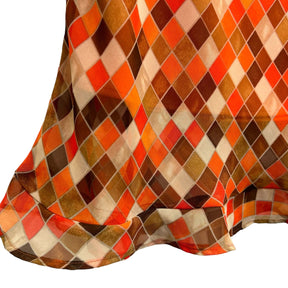 Vintage Multicolored Diamond Print Midi Skirt Earthday -