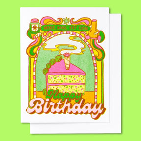 Wake Bake Eat Cake Birthday Greeting Card A2 - Birthday