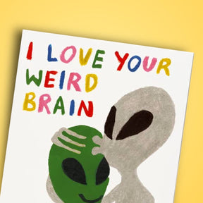 Weird Brain Alien Love Valentine’s Day Card Greeting Card -