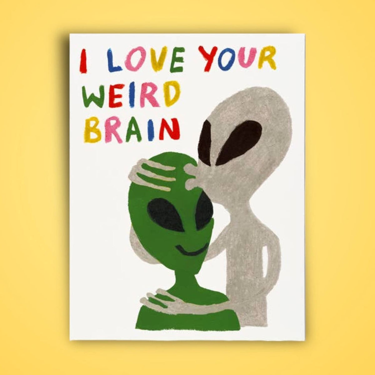 Weird Brain Alien Love Valentine’s Day Card Greeting Card -