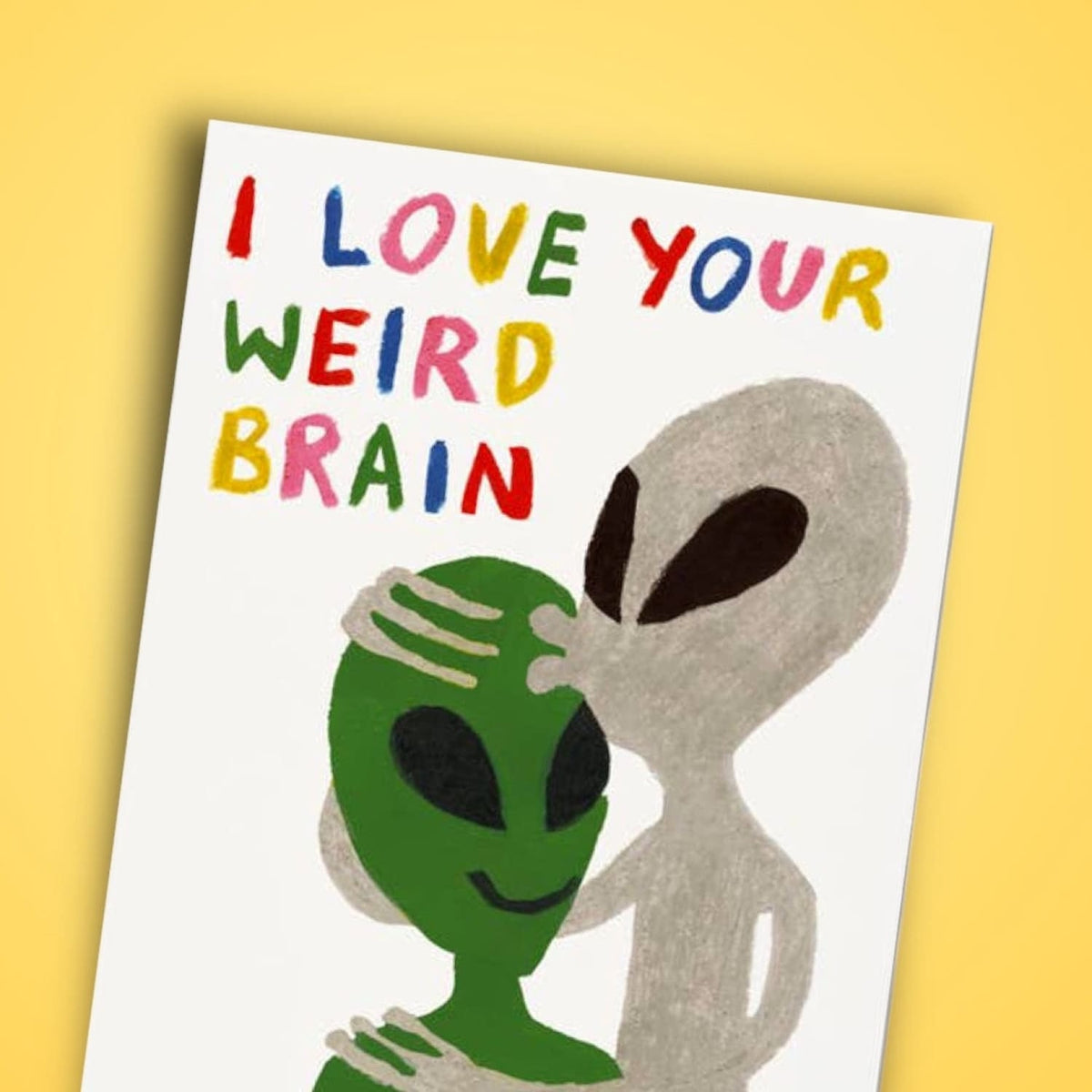 Weird Brain Alien Love Romantic Greeting Card | Gifts at Friends NYC