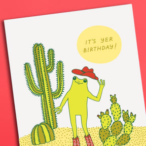 Western Frog Yer Birthday Greeting Card A2 - Cowboy - Frog