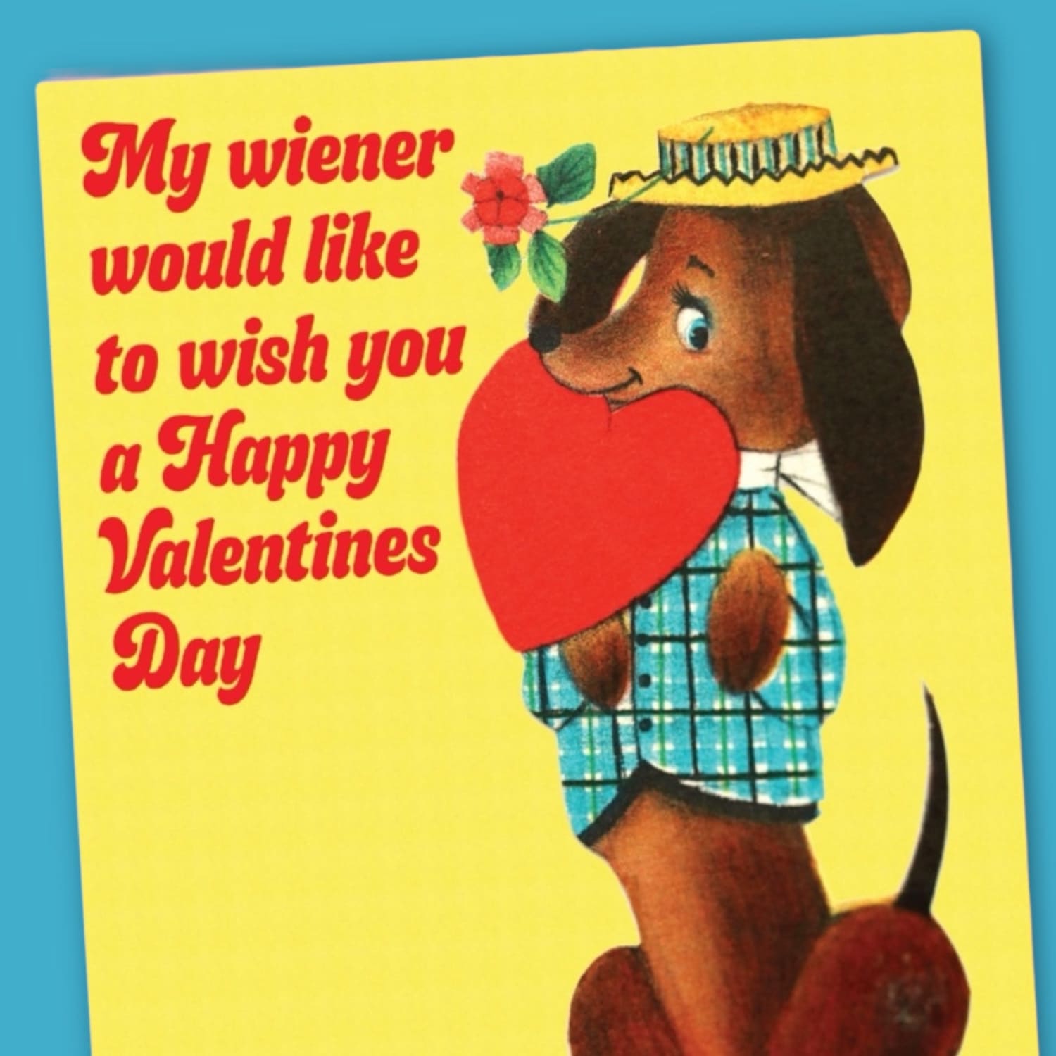 Wiener Valentine’s Day Card A2 - Blank - Greeting Card