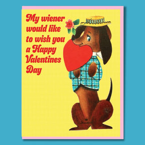 Wiener Valentine’s Day Card A2 - Blank - Greeting Card