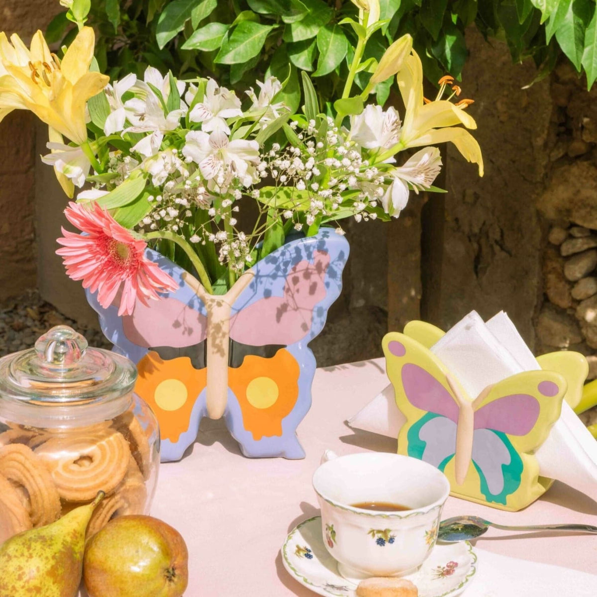 Woodland Butterfly Vase Butter - Fake Food Floral Novelty