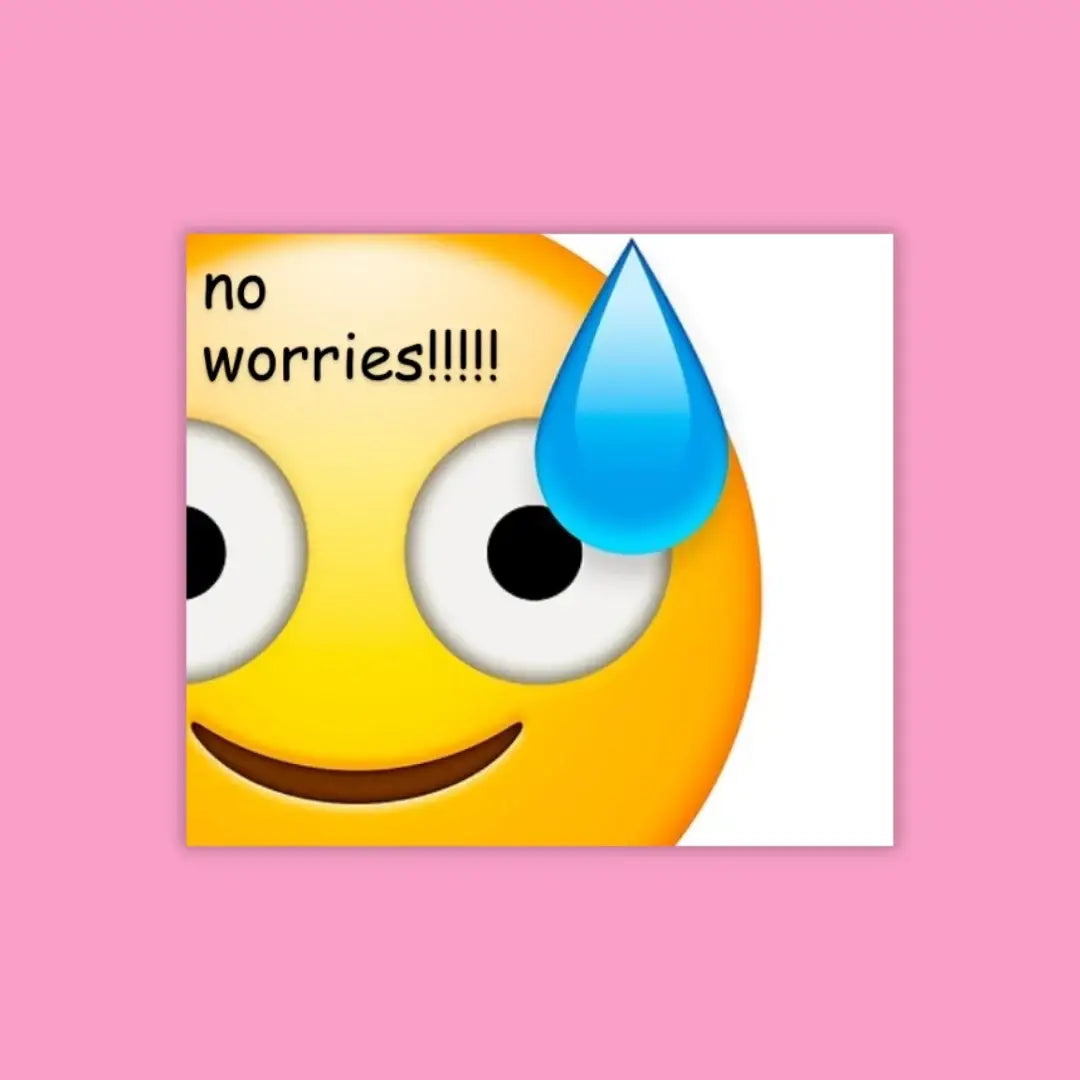 No Worries Vinyl Sticker Matte - Deadpan Humor | Friends