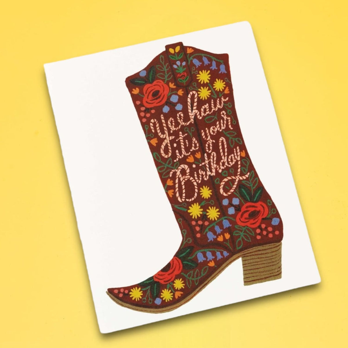 Yeehaw Cowboy Boot Birthday Greeting Card - Gifts Happy