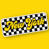 New York Checkered Sticker Decorative Sticker - Greeting