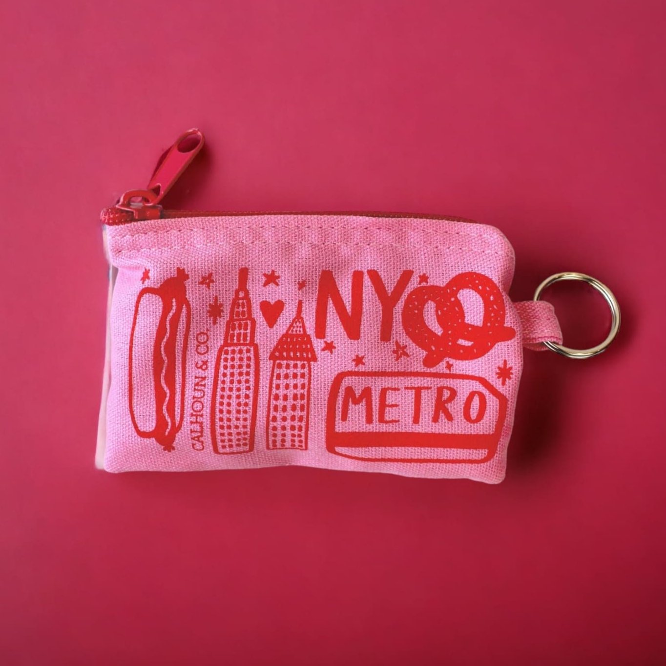 New York Zipper Card Pouch Keyring i <3 Nyc - Made In