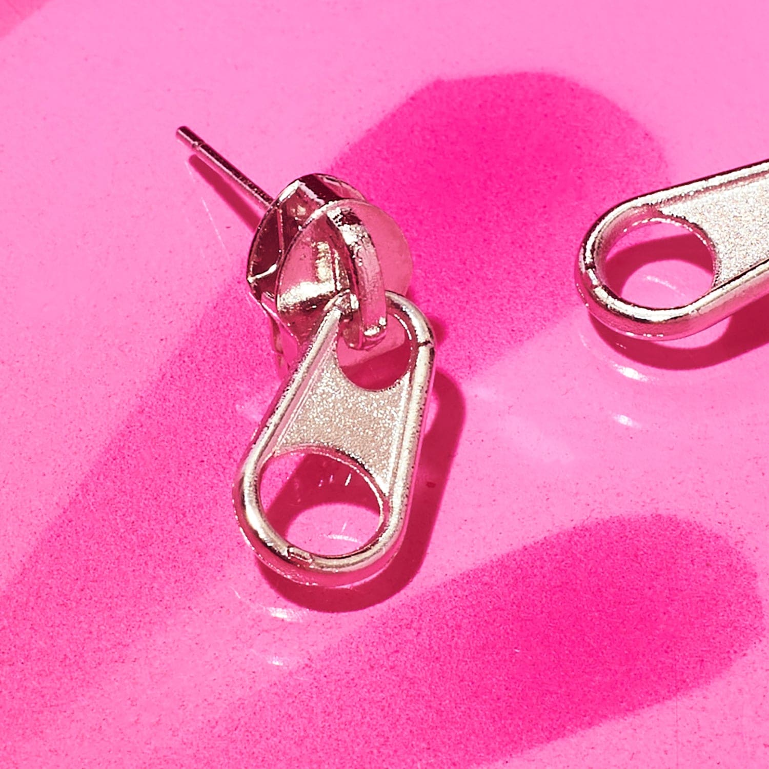 Zipper Pull Earrings Silver E17228-1 Accessories - Cute