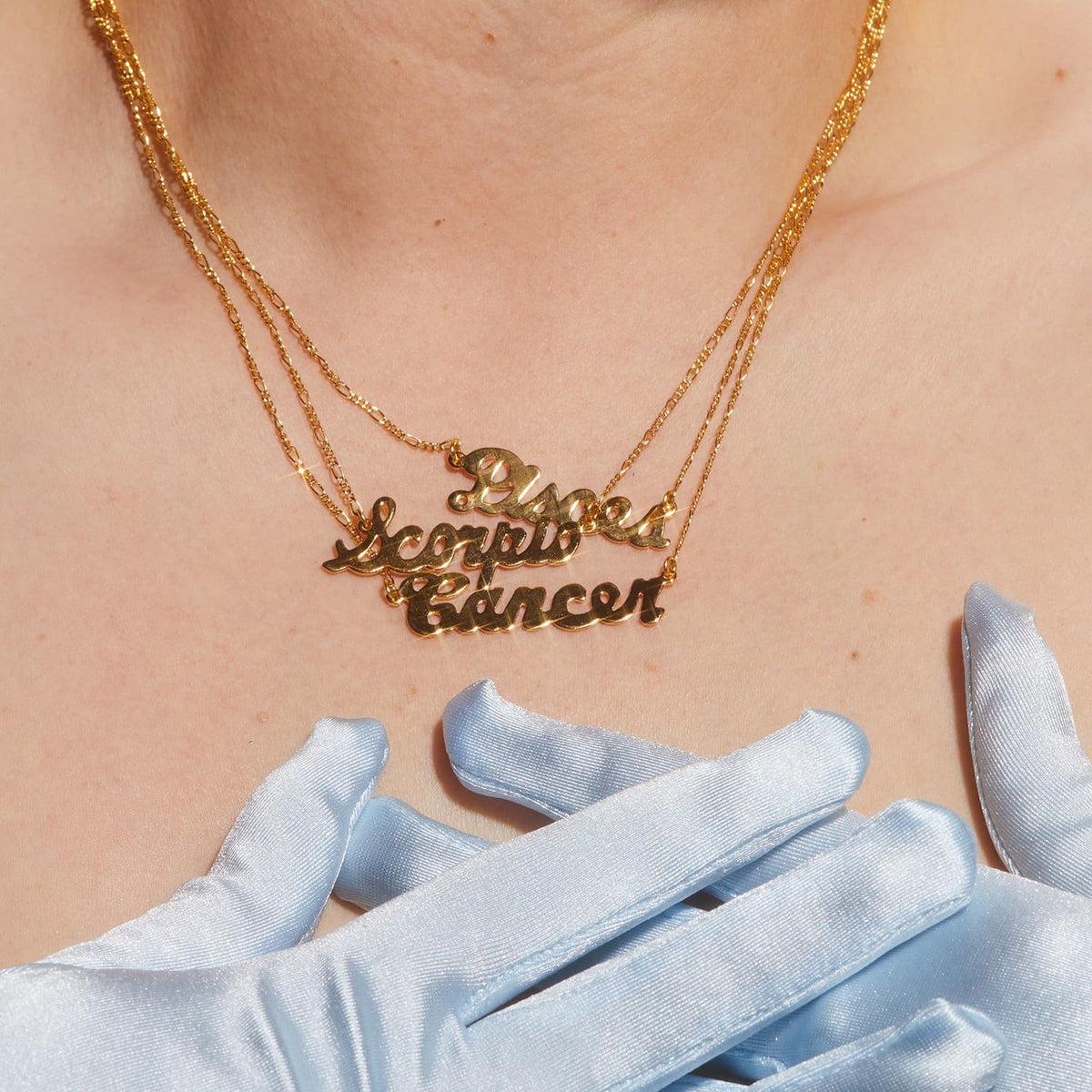 Zodiac Script Necklace Aquarius - Aries - Bling - Cancer - 