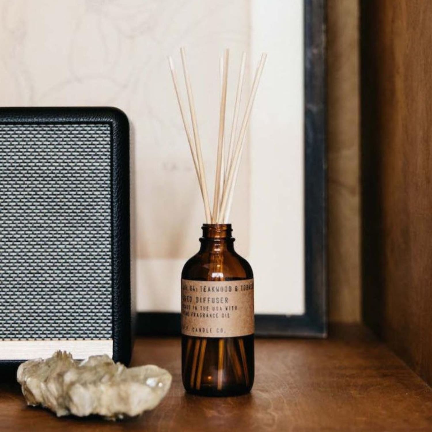 P.f. Candle Co. Reed Diffuser - Teakwood & Tobacco Candles, 