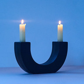 Ceramic Taper Candle Holder - Black Black - Candle - Holder 