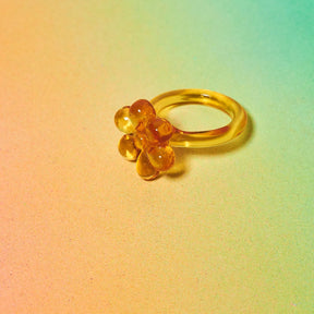 Flower Resin Ring 90s Baby - Style - Acrylic - Clear - 