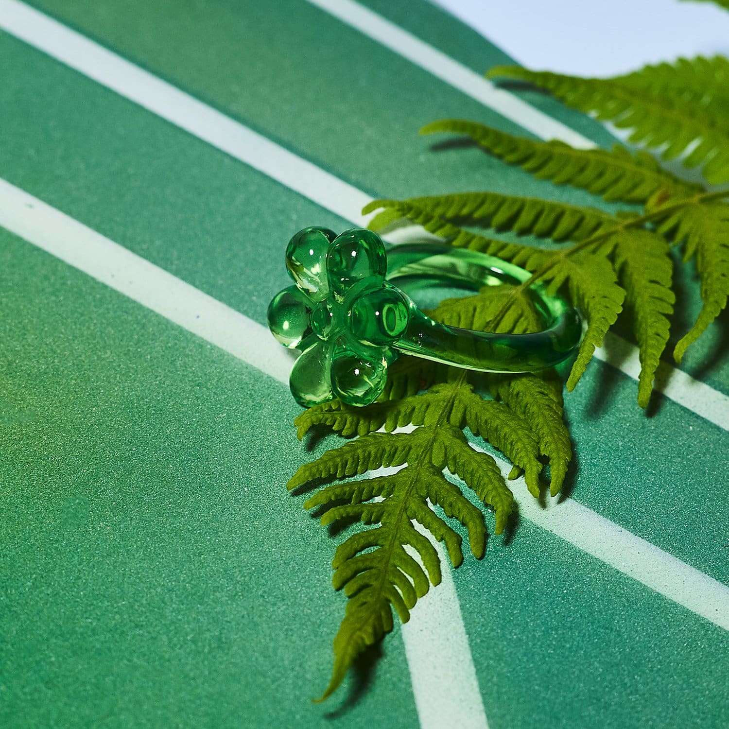 Flower Resin Ring 90s Baby - Style - Acrylic - Clear - 