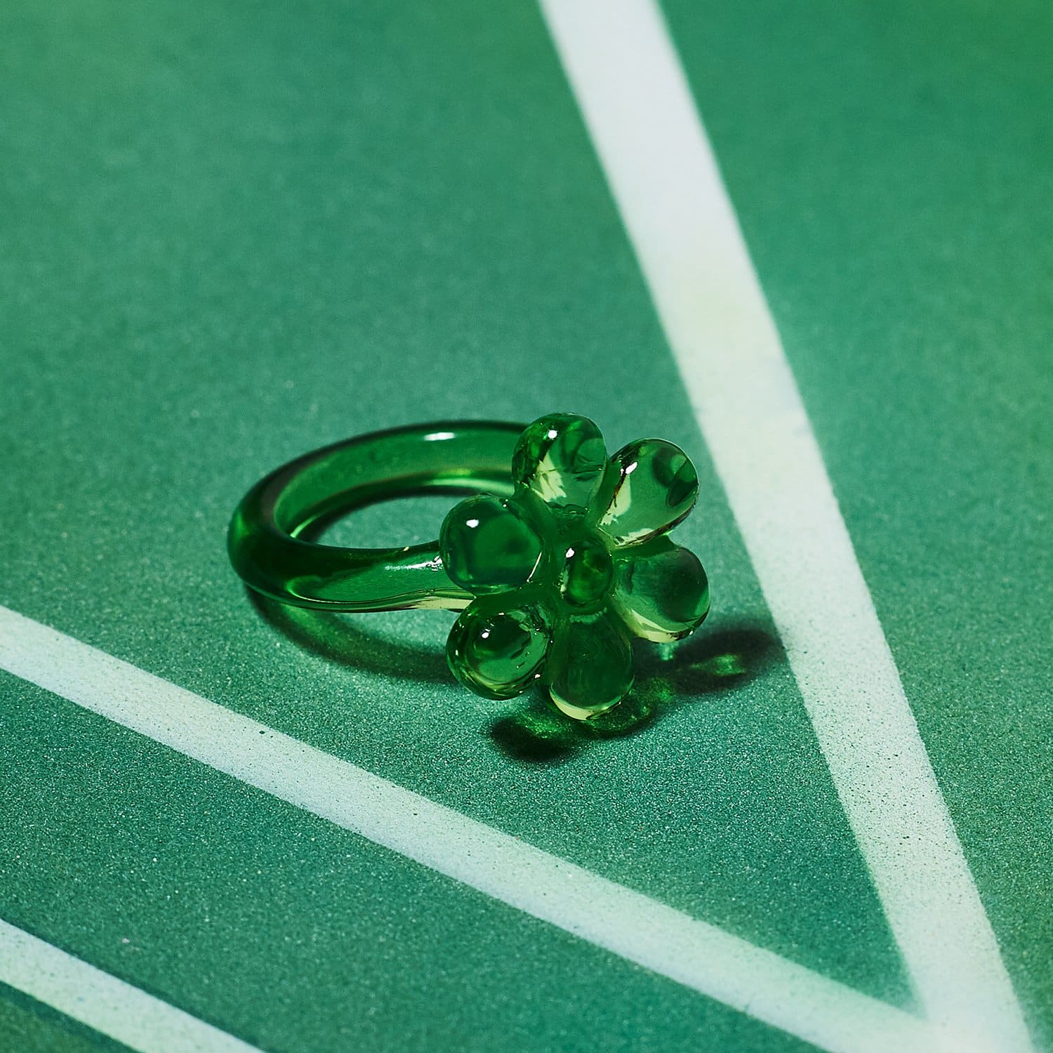 Flower Resin Ring 90s Baby - Style - Acrylic - Clear - 