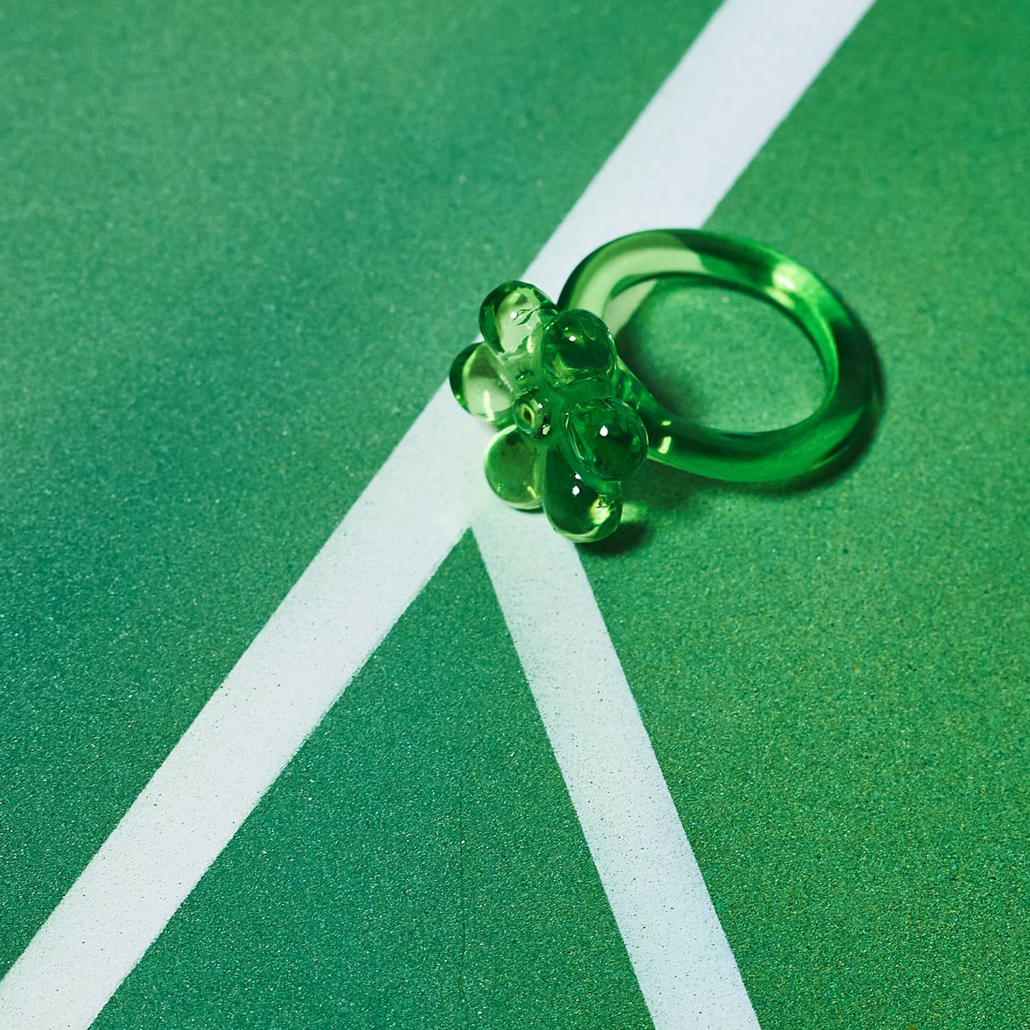 Flower Resin Ring 90s Baby - Style - Acrylic - Clear - 