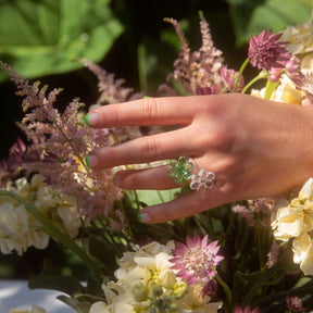 Flower Resin Ring 90s Baby - Style - Acrylic - Clear - 