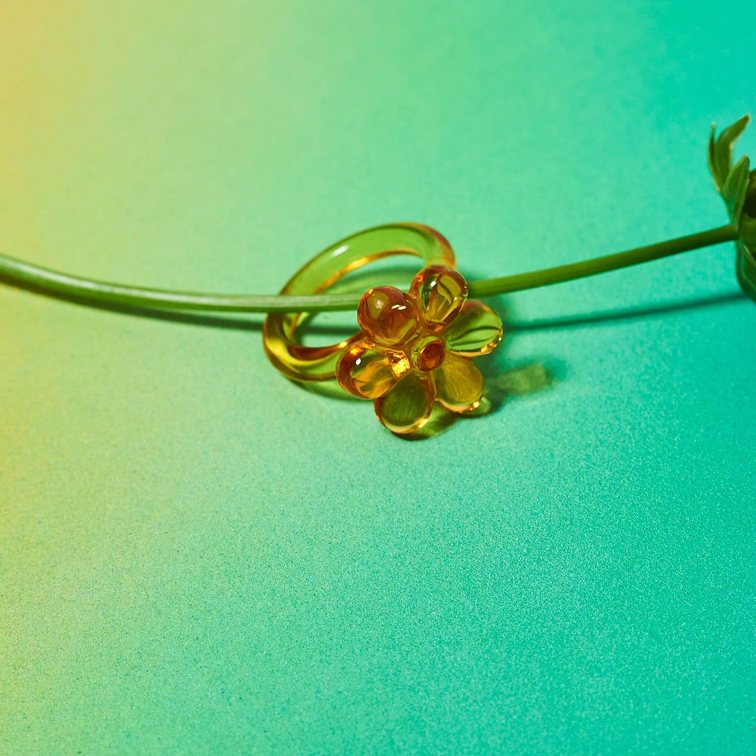 Flower Resin Ring 90s Baby - Style - Acrylic - Clear - 