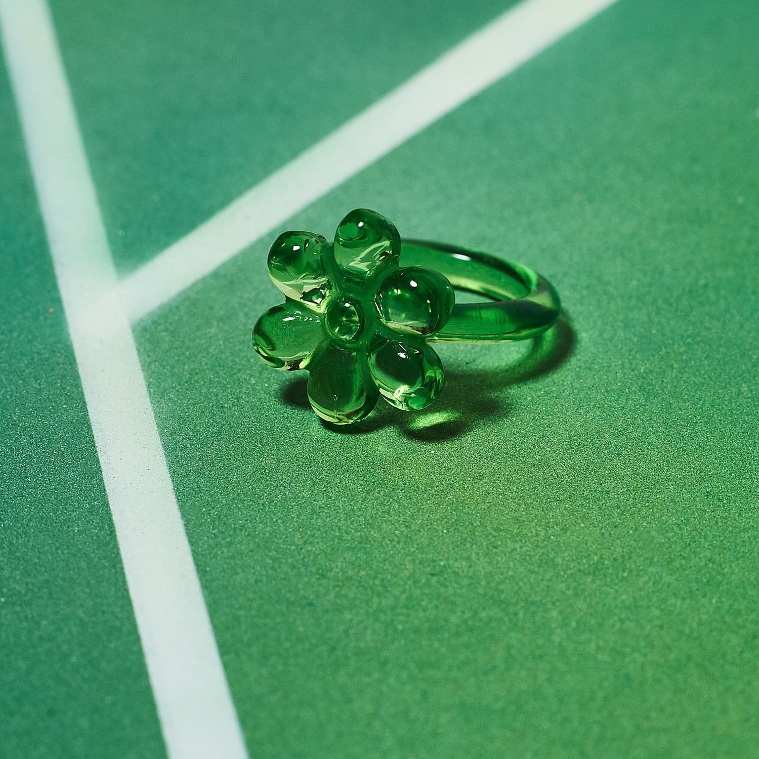 Flower Resin Ring 90s Baby - Style - Acrylic - Clear - 