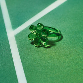 Flower Resin Ring 90s Baby - Style - Acrylic - Clear - 