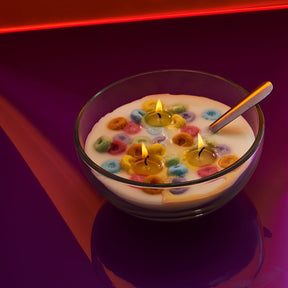 Fruit Loops Cereal Bowl Candle Breakfast - Breakfast of 