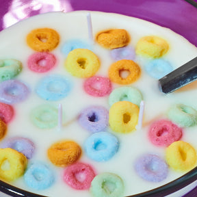 Fruit Loops Cereal Bowl Candle Breakfast - Breakfast of 