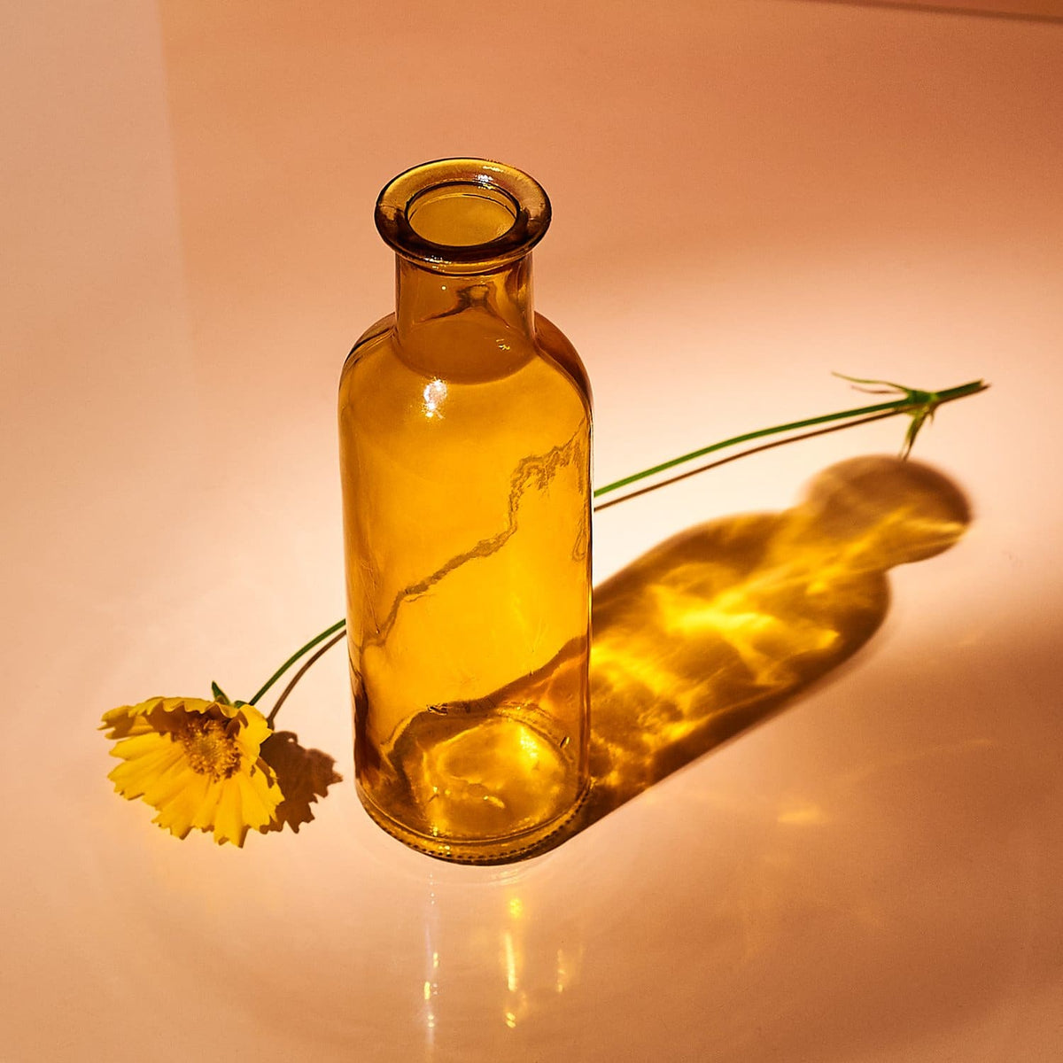 Glass Bottle Bud Vase - Amber Inthegarden