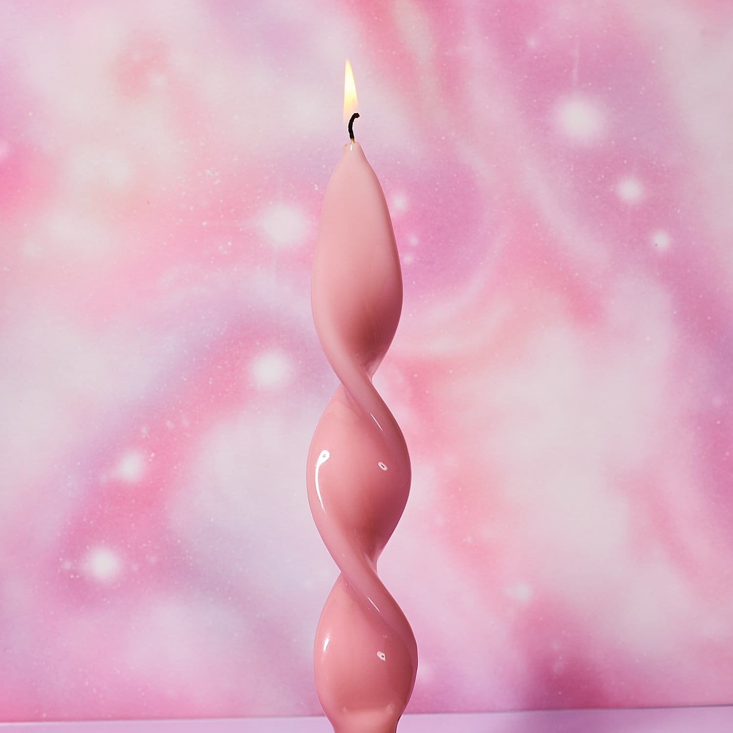 Glossy Double Helix Taper Candle Aesthetic - Candle - Pastel