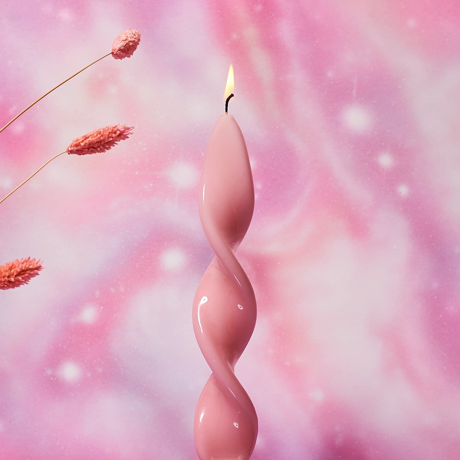 Glossy Double Helix Taper Candle Aesthetic - Candle - Pastel