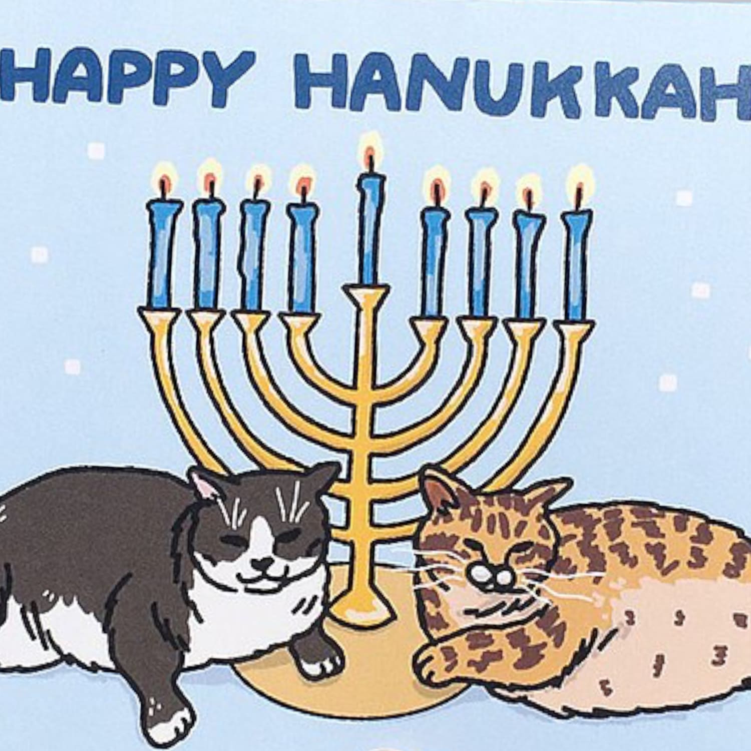 Hanukkah Fat Cat Holiday Card Cat - Card - Dad Gifts - Lover