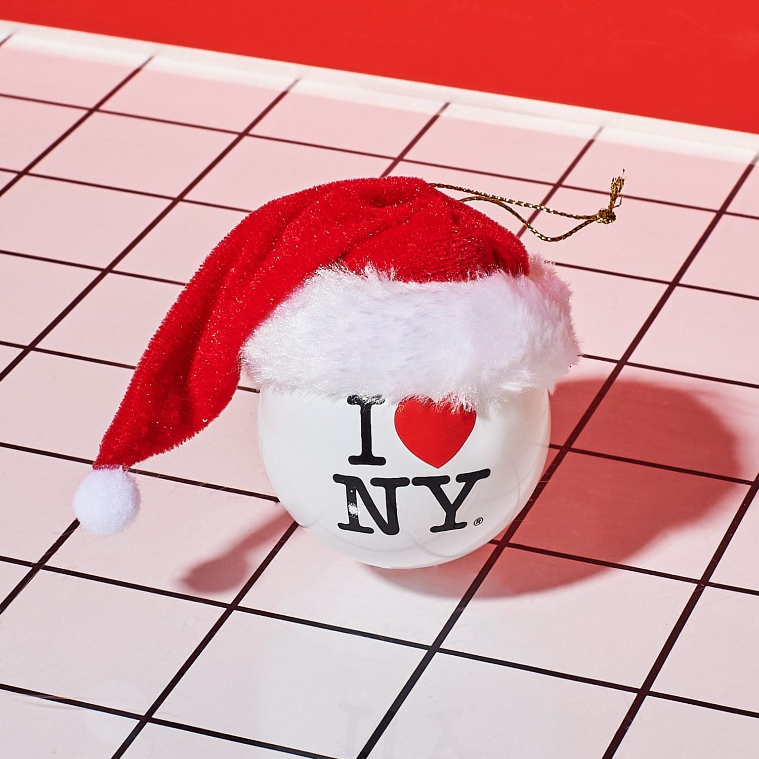 I Love Ny Santa Hat Ball Ornament 0722 - Holiday22 - 
