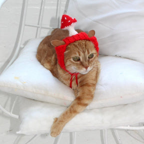 Mushroom Crochet Cat Hat Cat - Cap - Dad Gifts - Ear Hat 