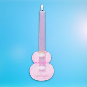 Realm Glass Bubble Candle Holder - Pink Barbiecore - Candle 