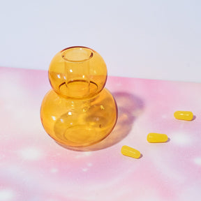 Realm Glass Bubble Candle Holder - Yellow Bubble - Candle - 