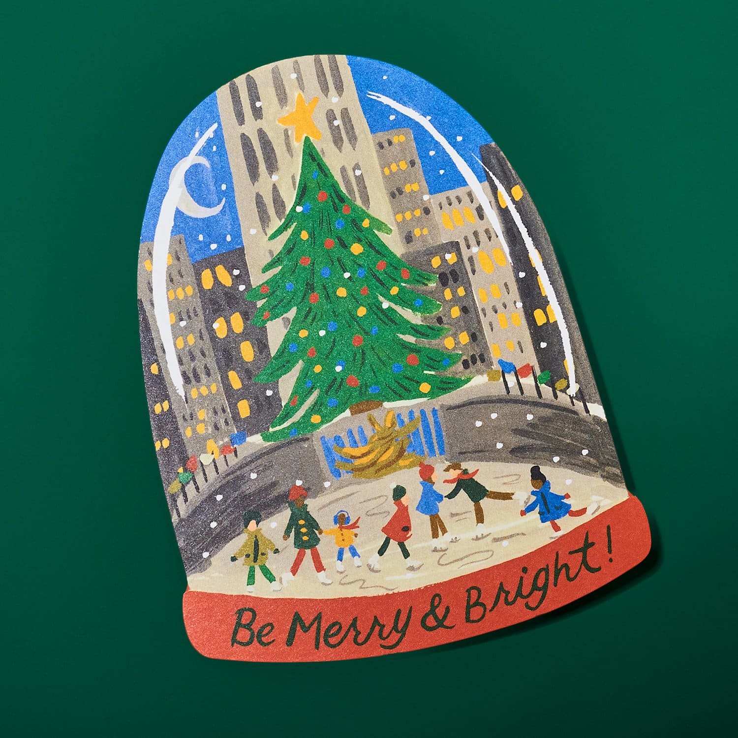 Rockefeller Center Ice Skating Holiday Card Card - 