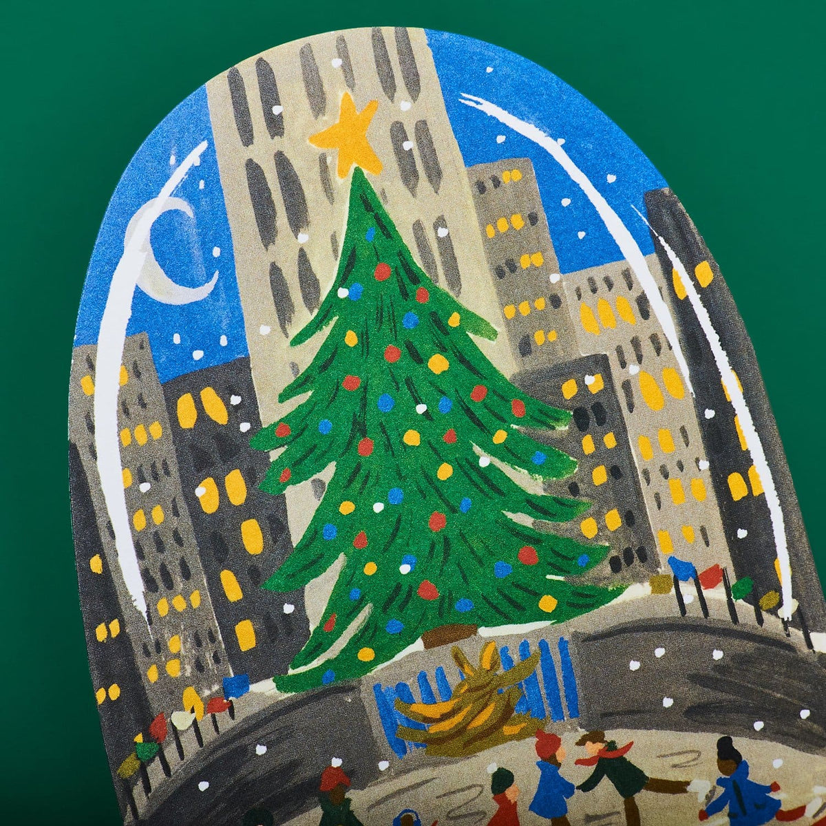 Rockefeller Center Ice Skating Holiday Card Card - 