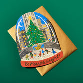 Rockefeller Center Ice Skating Holiday Card Card - 